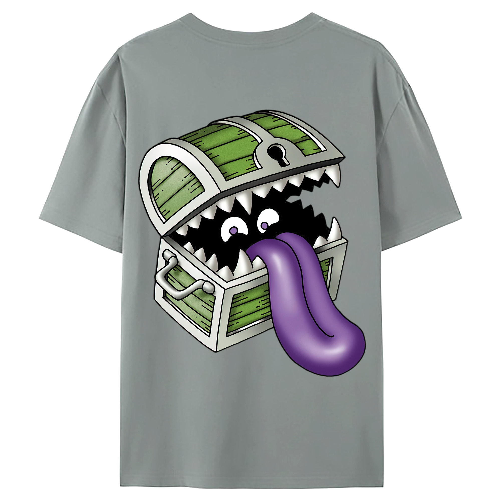 （画像用） ドラゴンクエスト Doragon Kuesuto Dragon Quest 綿100％ メンズ半袖Tシャツ（バックプリント） 通気性